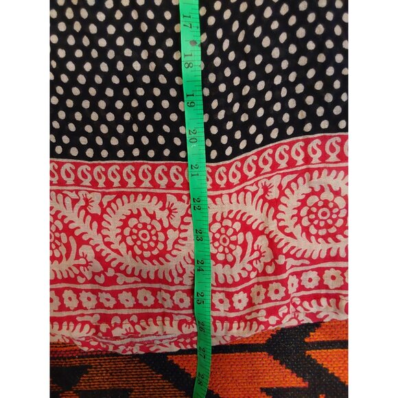 Boden Women's Bohemian Style Black Polka Red/Cream Scroll Bottom Top. Size 4 - Picture 7 of 12